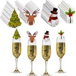 10 peças decorações de vidro de vinho do natal, copos, cartões, marcadores de goblet de natal, decoração de mesa para materiais de festa de natal - Image 1
