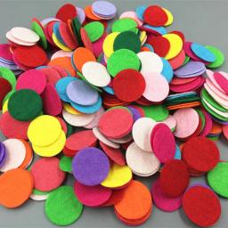 Diy 400 pçs corte círculo de feltro apliques cardmaking decoração cores misturadas 20mm - Image 1