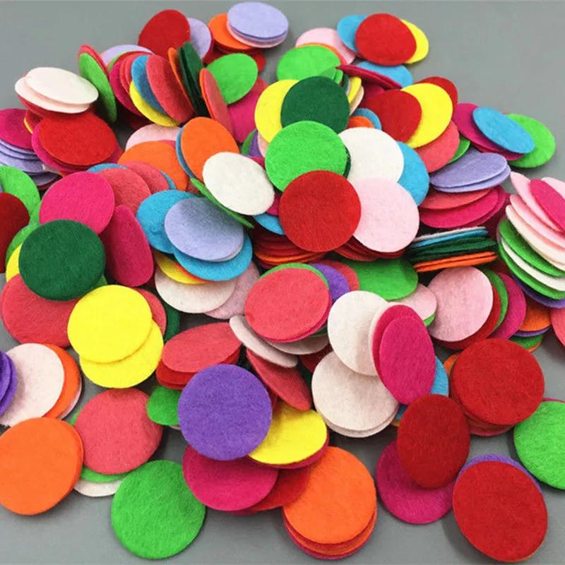 Diy 400 pçs corte círculo de feltro apliques cardmaking decoração cores misturadas 20mm - Image 1
