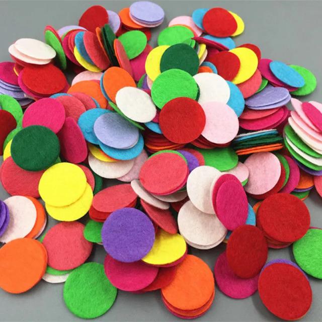 Kit de 400 Peças de Cortes Circulares de Feltro para Apliques em Cardmaking - Decoração em Cores Misturadas de 20mm