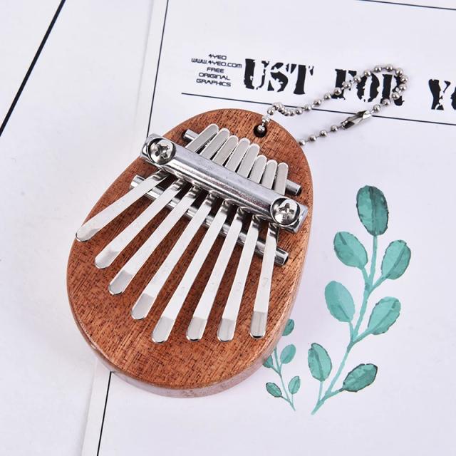 Kalimba Miniatura de Madeira e Acrílico com 8 Teclas, Som Incrível e Fácil de Tocar