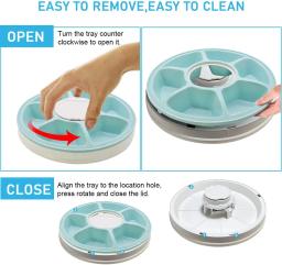 Alimentador automático para animais de estimação gato alimentador 24h temporizador 6 grades cão gato comida dispensador cães gatos elétrica seco molhado comida prato alimentação para animais de estimação suprimentos - Image 6