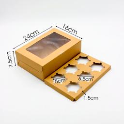 Conjunto de caixas brancas para doces e cupcakes, 6 peças, branco, presente de casamento, sobremesa, artesanato, embalagens com windows, copos, bolo, 6 suportes de cupcake - Image 2