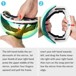 Copozz esportes ao ar livre óculos de esqui proteção uv400 máscara de esqui masculino feminino anti-nevoeiro grande rosto óculos de neve snowboard esqui - Image 4