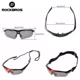 Óculos polarizados ROCKBROS Óculos de sol para ciclismo Esportes ao ar livre Óculos de sol para bicicleta MTB Estrada 5 lentes Acessório para óculos de bicicleta - Image 5
