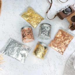3 gramas de papel da folha de alumínio diy brilhante folha de ouro luxo resina arte decoração artesanato dourado decoração beleza prego comida decorat - Image 3