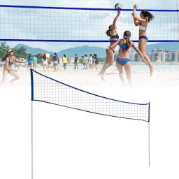 Rede de badminton ao ar livre portátil vôlei net ajustável dobrável com suporte pólo para locais do parque da grama de praia rede durável - Image 1