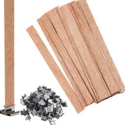 Aromaterapia De Madeira Pavio De Vela, Pavio De Vela, Pavio Com Núcleo Sustainer, DIY Vela Fazendo Kit Suprimentos, Parafina De Soja Artesanal W, 20Pcs - Image 1