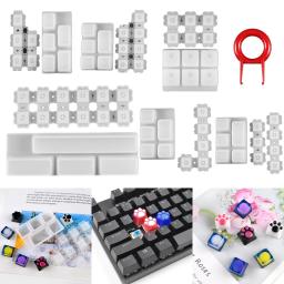 DIY Teclado Mecânico Silicone Mold, UV Cristal Epóxi Moldes para Artesanato Artesanal, Chaveiro Fazendo Ferramentas, Ferramentas De Molde De Silicone, PC Teclado - Image 1