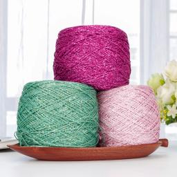 100gmetal cor prata seda crochê fios de tricô bordado fio de crochê alize inchado barato macrame fios - Image 1