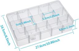 Artesanato Organizador Caixa De Armazenamento para Washi Tape, Arte Suprimentos e Adesivo, 15 compartimentos, transparente - Image 4