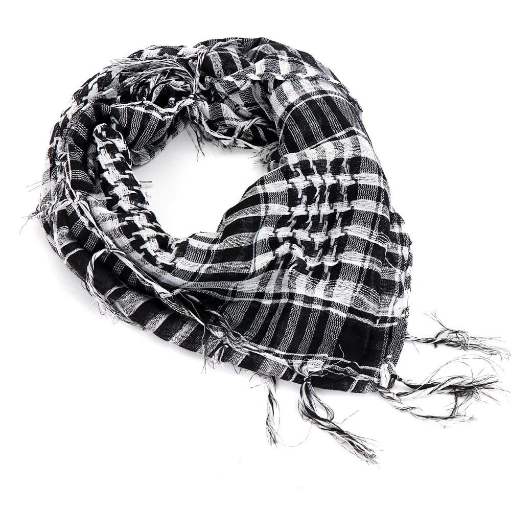 Xale de caminhada ao ar livre masculino com borla, lenço xadrez deserto, árabe militar, turbante tático do exército, máscara - Image 1