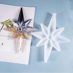Série de natal faça você mesmo molde epóxi de cristal pingente de flocos de nece molde de silicone forma de pingente estrela lanterna diamante estrela - Image 3