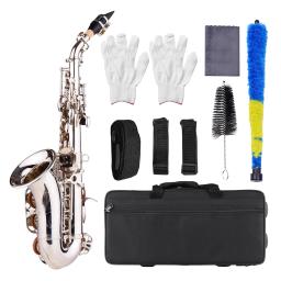 Latão saxofone botões com Golden Carve padrão, Bb Bend, limão Sax Soprano, Pearl White Shell, instrumento de sopro - Image 6