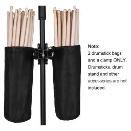 Suporte da baqueta para o conjunto de tambor braçadeira no saco de armazenamento da vara do cilindro grande capacidade clipe de pano no recipiente das baquetas até 16 pares - Image 2