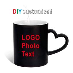 Caneca mágica cerâmica personalizada, DIY, imagem impressa, foto, texto do logotipo, água quente, mudança de cor, sublimação, transferência quente, 350ml, 12oz - Image 1