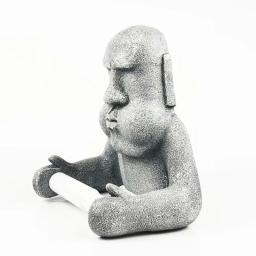 Montado na parede 3d ilha da páscoa moai toalete rolo de papel rack suporte tecido banheiro cozinha toalha prateleira armazenamento - Image 4