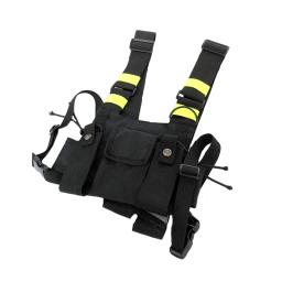Colete tático de nylon militar, bolsa de peito com coldre tático, walkie talkie, rádio, cintura, exército, caça - Image 4