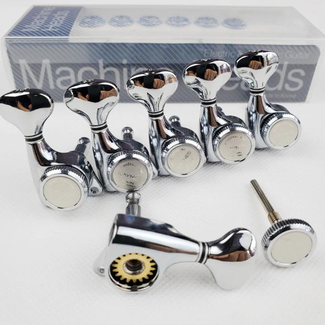 Conjunto Kaynes para Guitarra Elétrica: Cabeçotes, Afinador de Cordas e Pegs de Afinação Cromados em Prata DJ334C