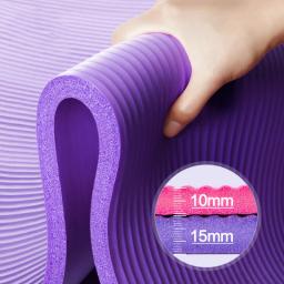 Tapete de yoga de 10mm reforçado, antiderrapante, para iniciantes, ioga, academia, exercícios, pilates, dança, 185*61cm, com alça - Image 2