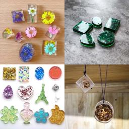 Conjunto de molde de silicone para colar com pingente, 6 designs, chaveiro, resina epóxi, faça você mesmo, ferramenta de fazer joias, acessórios, 1 peça - Image 6