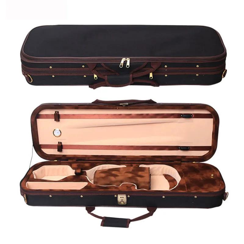 Estojo de violino quadrado com higrômetro, caixa de espuma preta, acessório para violino 4/4, 1/2, 1/4, 1/8 - Image 1