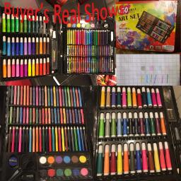 Conjunto de canetas marcadoras coloridas água, 150 peças, lápis de pintura colorido, lápis de pasta a óleo, pincel de desenho de crianças, materiais de desenhos - Image 6