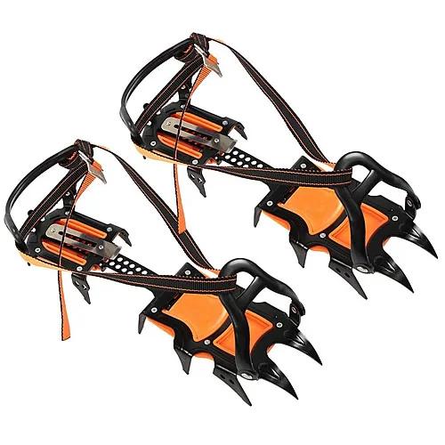 12 dentes de neve gelo crampons anti-deslizamento escalada pinça sapato cobre pico grampos neve skid sapato de aço inoxidável capa crampon - Image 1