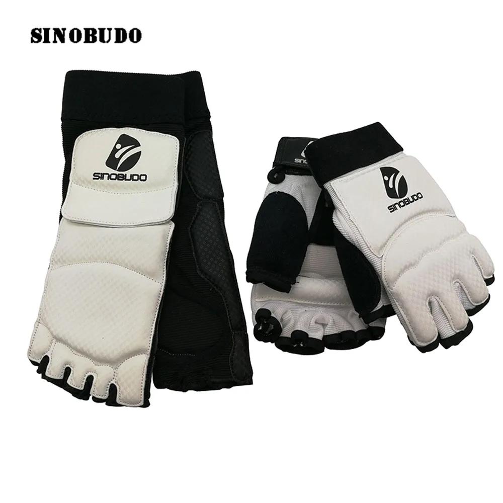 Metade do dedo quente wtf itf taekwondo mão luvas pé protetor de boxe formação de arte marcial equipamento de treinamento pé pé pé guarda - Image 1