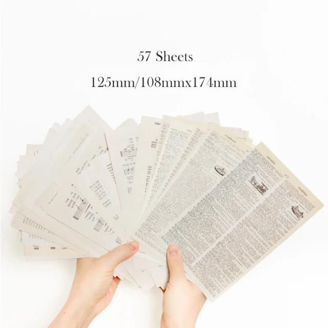 Pacote Decorativo de Scrapbook Vintage com 57 Folhas e Temas de Plantas