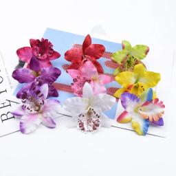 10 peças flores artificiais de borboleta e orquídea acessórios de casamento desembaraço presentes diy decoração de casa - Image 4