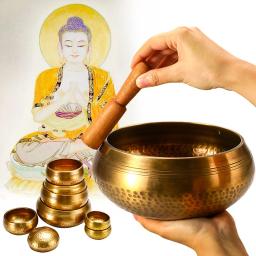 Budismo Meditação Bell Sound Therapy, Tigela De Sinos Tibetanos, Tigela De Bronze, Ioga Chakra Cura, Presente Espiritual, Budista - Image 4