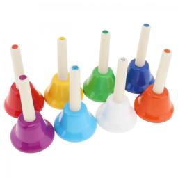 Slade 8pcs colorido instrumento de percussão de brinquedo musical sino de mão 8-note brinquedo musical para crianças bebê educação precoce - Image 5