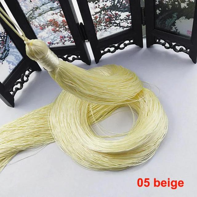 Borlas de Poliéster Seda com Franja para Artesanato e Jóias DIY - Acessórios Decorativos de 50cm, 1 Unidade