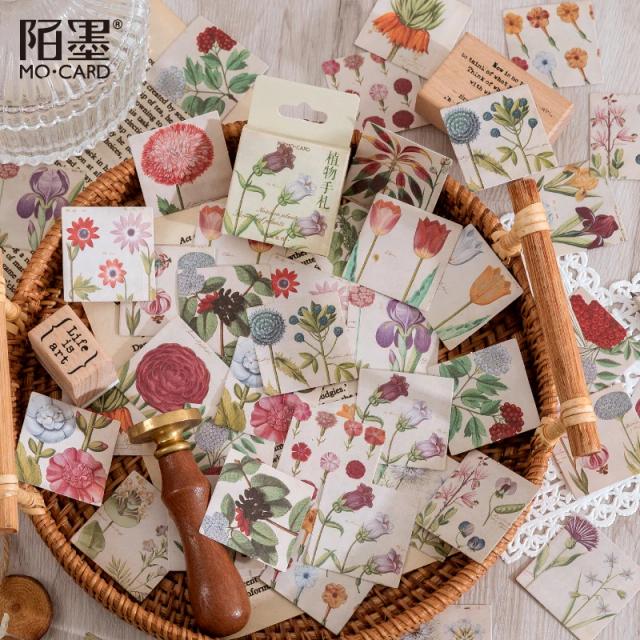 Adesivos Florais para Decoração e Scrapbooking com 46 Exemplares para Planner, Diário e Escritório