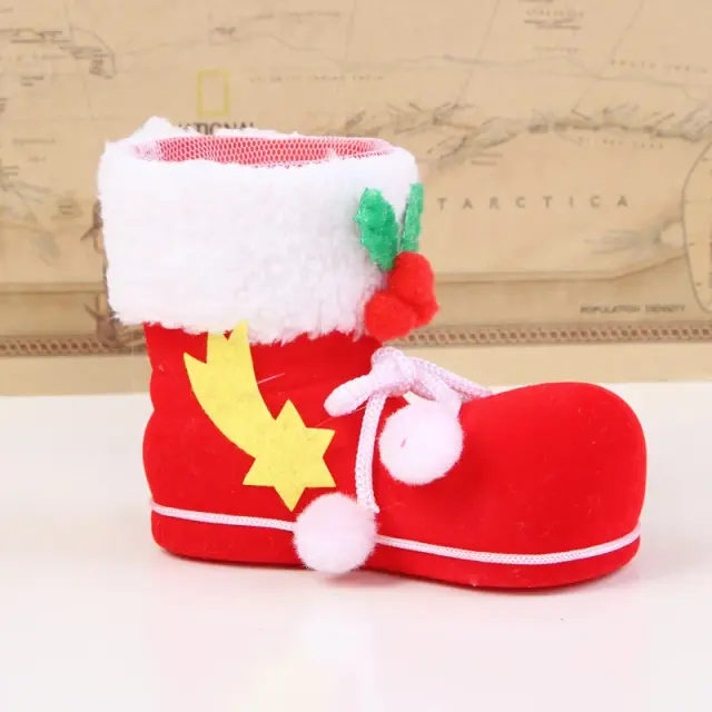 Caixa de Presente Criativa para Doces: Sacola Natalina com Botas, Suprimentos para Férias e Festa de Ano Novo, Tamanhos Mini a Grande, 1 Peça
