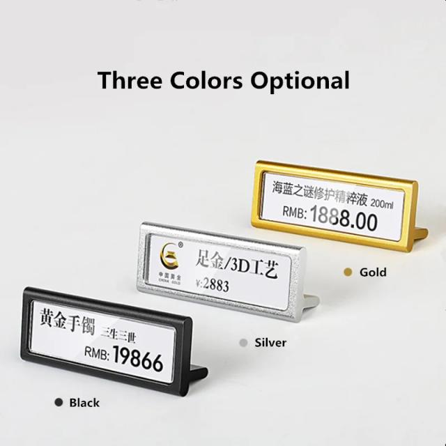 Suporte de Metal Compacto para Exibição de Sinais e Etiquetas - 20x60mm