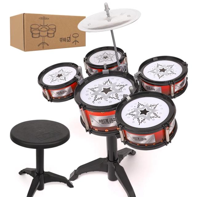 Simulador de Bateria Júnior - Tambores de Jazz e Percussão para Brinquedos Musicais Infantis e Presentes Criativos