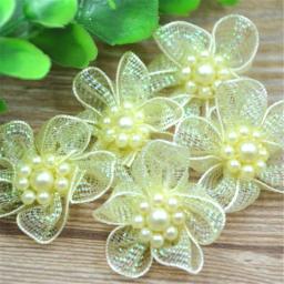 Organza Fita Flores Arcos com Apliques, U Pick, Artesanato Do Casamento, A011, 20 Pcs - Image 3