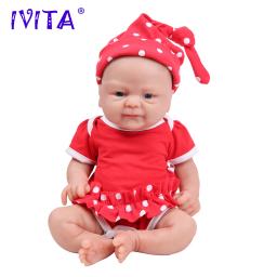 Ivita 14 polegada 1.65kg corpo inteiro silicone bebe reborn boneca macio realista bebê diy brinquedos em branco realista menina bonecas do bebê para crianças - Image 1