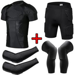 Camisa acolchoada de compressão para o futebol, Basquete Engrenagem protetora, Peito Rib Guardas, Calções Proteção Goleiro, Goalie KneePads - Image 1