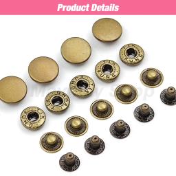 50 conjuntos 655/633/831 prendedores de pressão de metal snaps botão de imprensa botões de costura para roupas diy sacos de vestuário sapatos leathercraft - Image 3