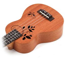 21 polegada borboleta amor flor sapele ukulele rosewood fretboard 4 cordas hawaiian pequena guitarra elétrica ukulele com captador eq - Image 3
