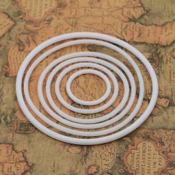 Plástico branco Dream Catcher Ring, Argola De Bambu De Madeira Redonda, Ferramentas De Artesanato DIY, Coroa De Casamento De Natal - Image 5