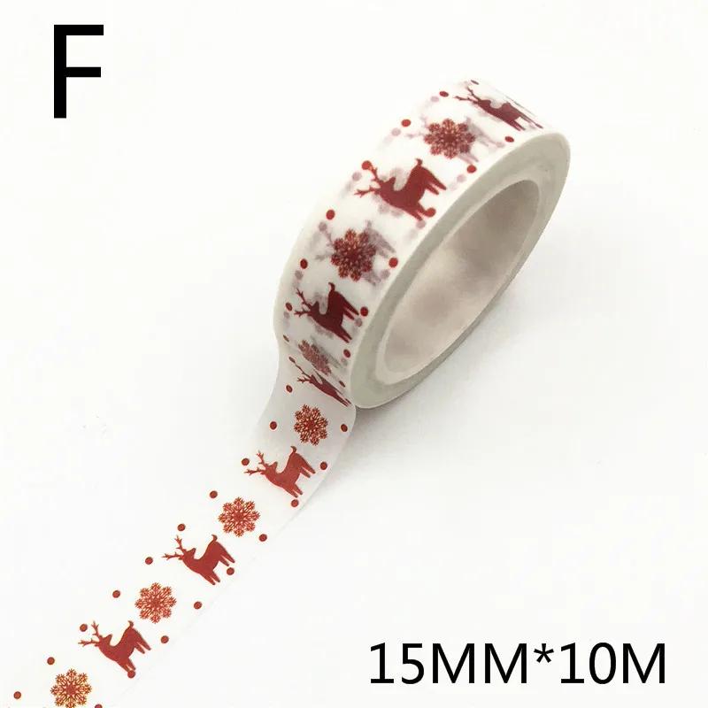 Natal Washi Fitas De Mascaramento, Listras De Rena De Floco De Neve, Kawaii Adesivos, Papelaria Scrapbooking Material Escolar, 1Pc - Image 1