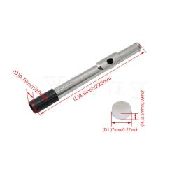 Yibuy flauta banhada a níquel de 2 cm de diâmetro, conjunto com 10 tomadas brancas - Image 6