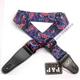 Correia para guitarra com estampa, cinta para guitarra de poliéster, girassol da flor nacionais, acessórios para instrumentos musicais - Image 2