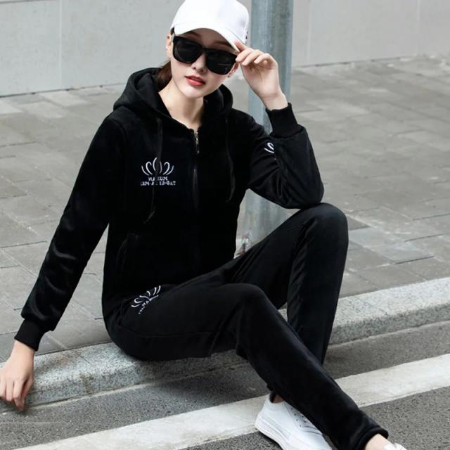 Roupa Esportiva Feminina Plus Size em Veludo Escovado para Exercícios ao Ar Livre e Ioga
