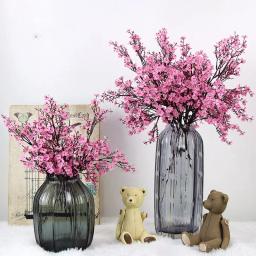 Flores artificiais de sakura, flores falsificadas Gypsophila, flores falsificadas, decoração do casamento DIY, buquê de casa, barato, multicolor, respiração do bebê - Image 1