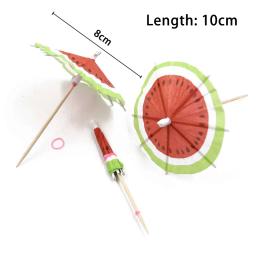 Guarda-chuva de papel para festa de aniversário, coco, guarda-chuva de melancia, guarda-sóis de coquetel, frutas, bolo Topper, DIY Home Supplies, 20 pcs, 50pcs - Image 4